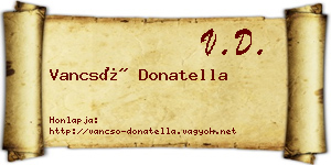 Vancsó Donatella névjegykártya